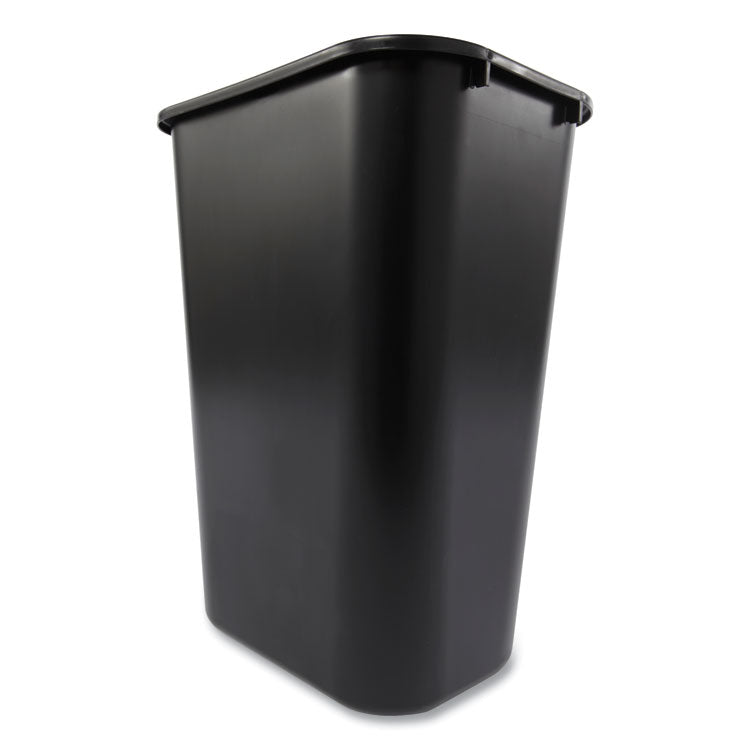 Deskside Plastic Wastebasket, 10.25 gal, Plastic, Black 3