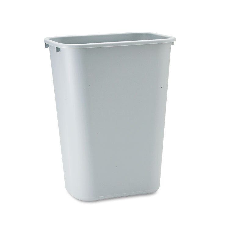 Deskside Plastic Wastebasket, 10.25 gal, Plastic, Gray 1