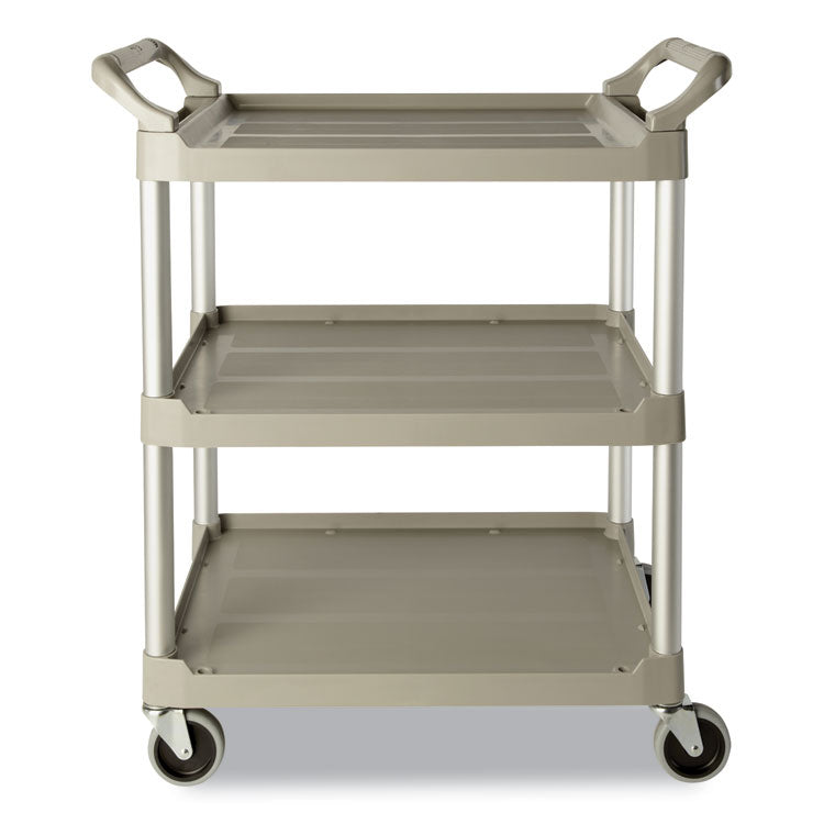 Three-Shelf Service Cart, Plastic, 3 Shelves, 200 lb Capacity, 18.63" x 33.63" x 37.75", Platinum 1