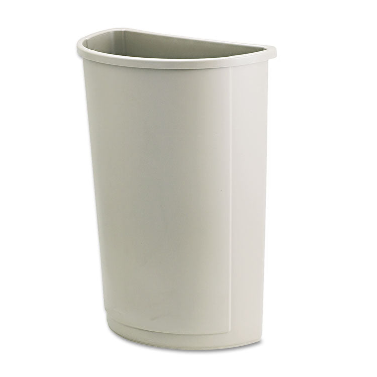 Untouchable Half-Round Plastic Receptacle, 21 gal, Plastic, Beige 1