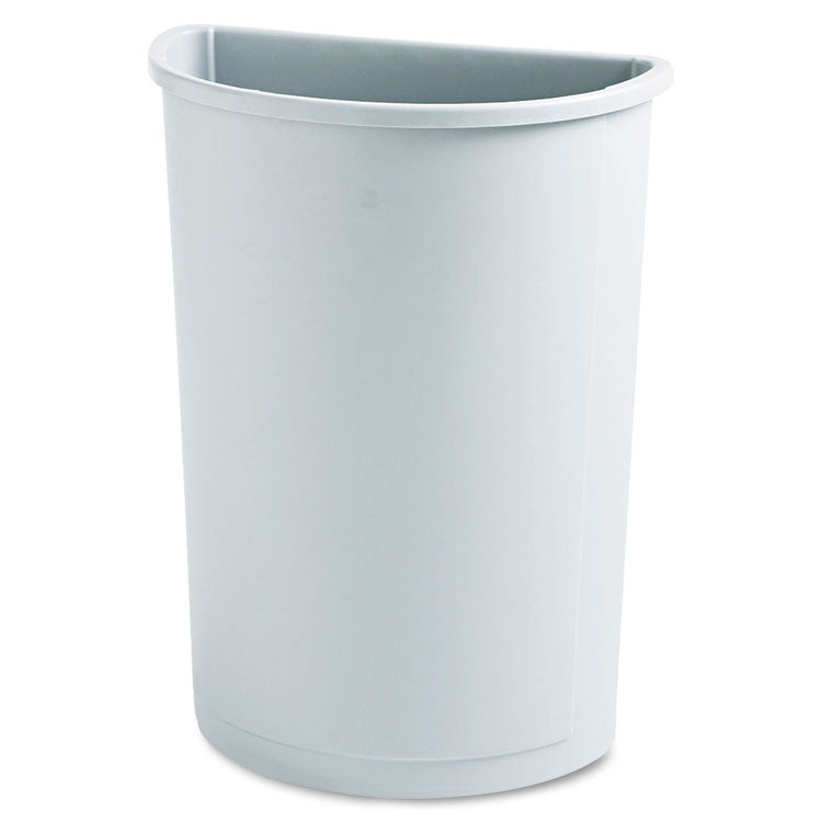 Untouchable Half-Round Plastic Receptacle, 21 gal, Plastic, Gray 1