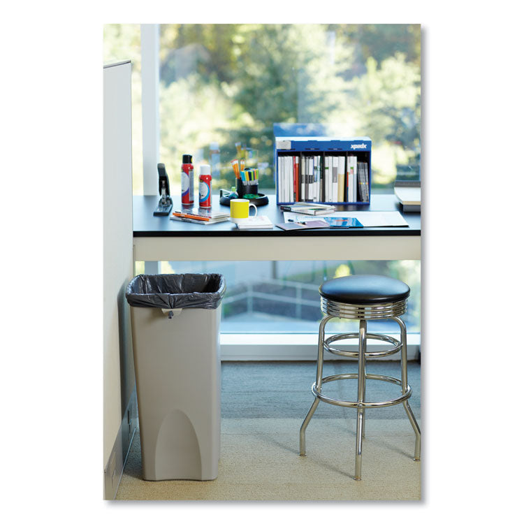 Untouchable Square Waste Receptacle, 23 gal, Plastic, Beige 2