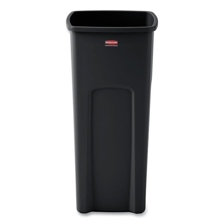 Untouchable Square Waste Receptacle, 23 gal, Plastic, Black 1