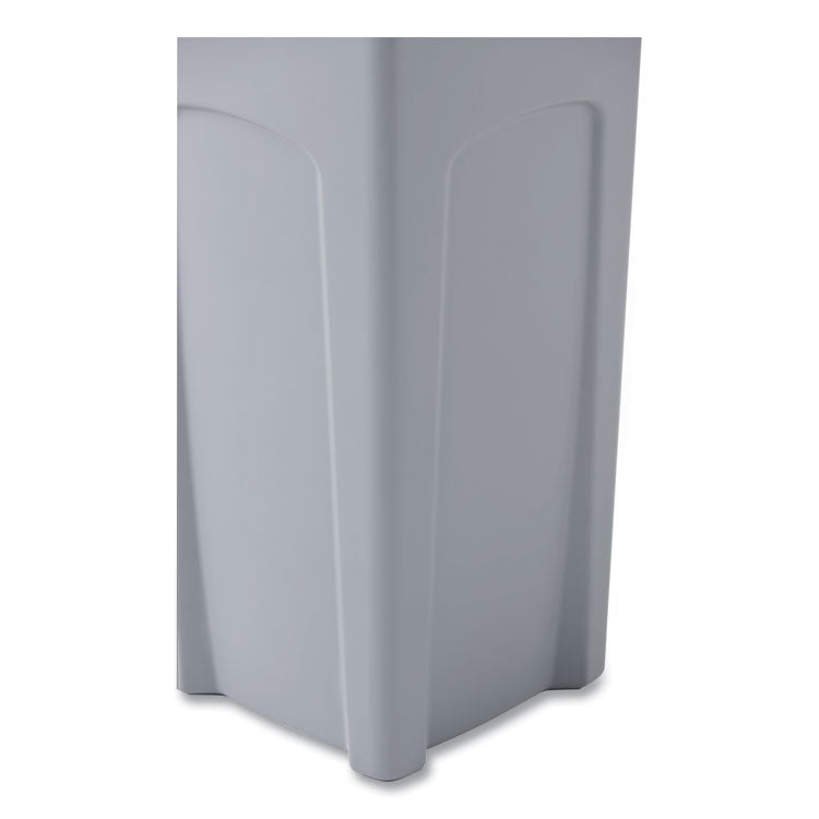 Untouchable Square Waste Receptacle, 23 gal, Plastic, Gray 3