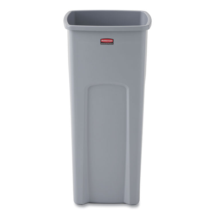 Untouchable Square Waste Receptacle, 23 gal, Plastic, Gray 1