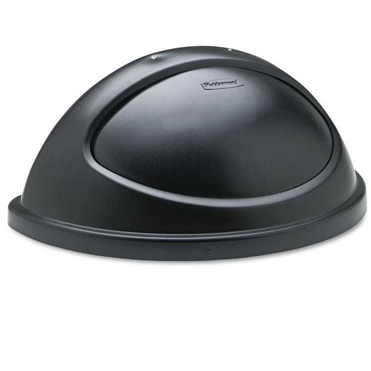 Untouchable Plastic Half-Round Lid, 21.38w X 12.38d X 9.13h, Black 1