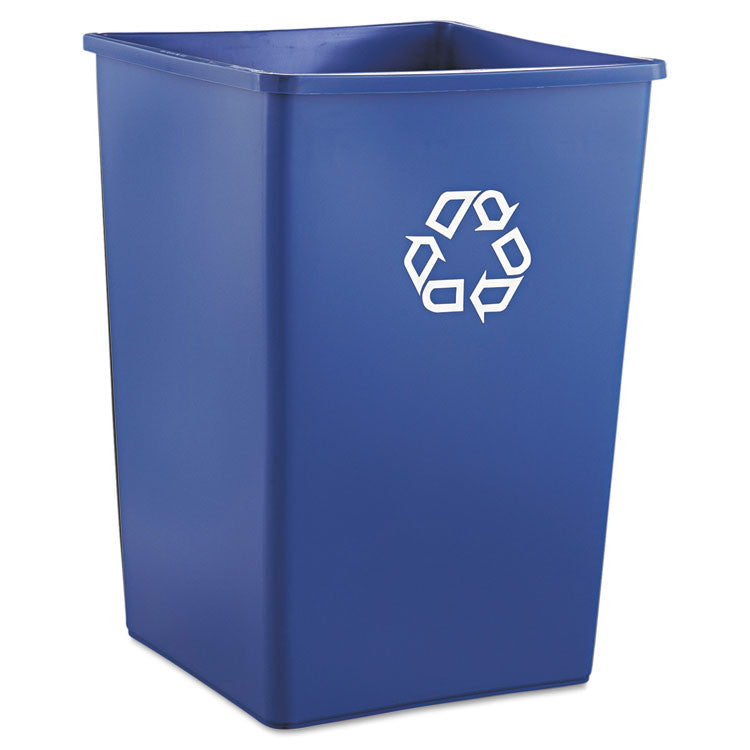 Square Recycling Container, 35 gal, Plastic, Blue 1