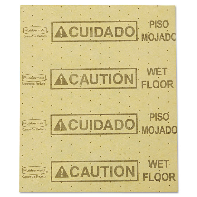 Over-the-Spill Pad, Caution Wet Floor, 16 oz, 16.5 x 20, 22 Sheets/Pad 1