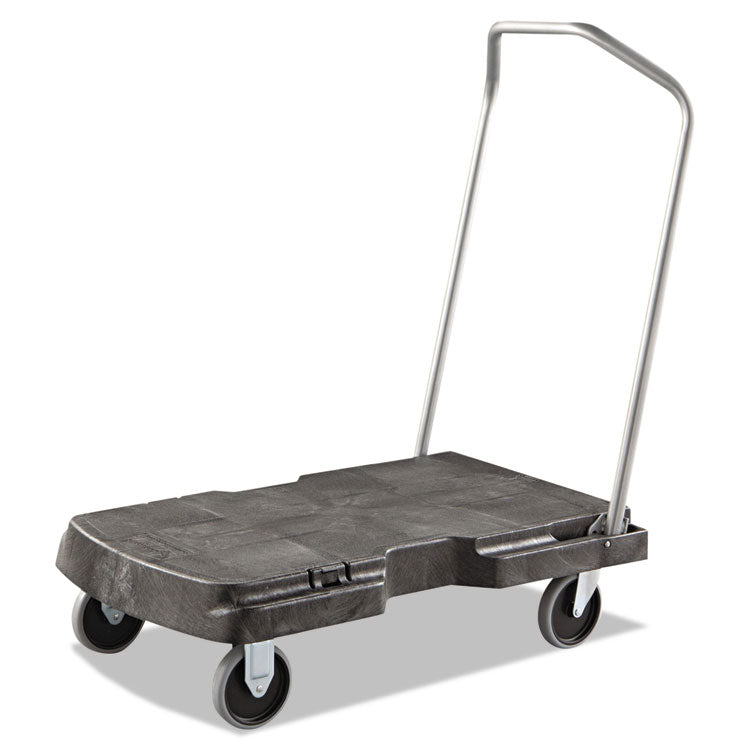 Triple Trolley Platform Truck with Angled-Loop Handle, 500 lb Capacity, 20.5 x 32.5 x 35, Black 1