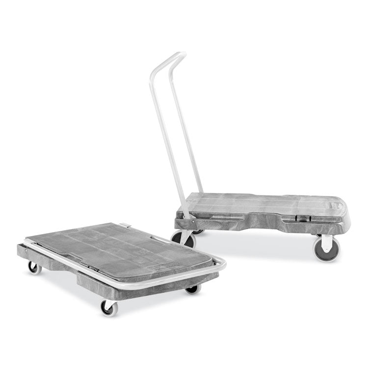 Triple Trolley Platform Truck with Angled-Loop Handle, 500 lb Capacity, 20.5 x 32.5 x 35, Black 2