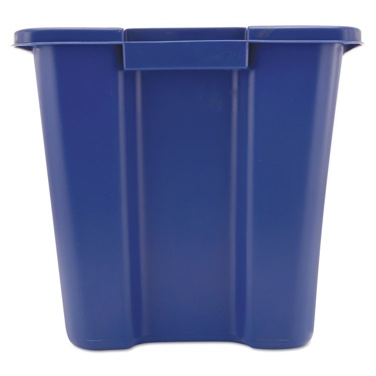 Stacking Recycle Bin, 14 gal, Polyethylene, Blue 2