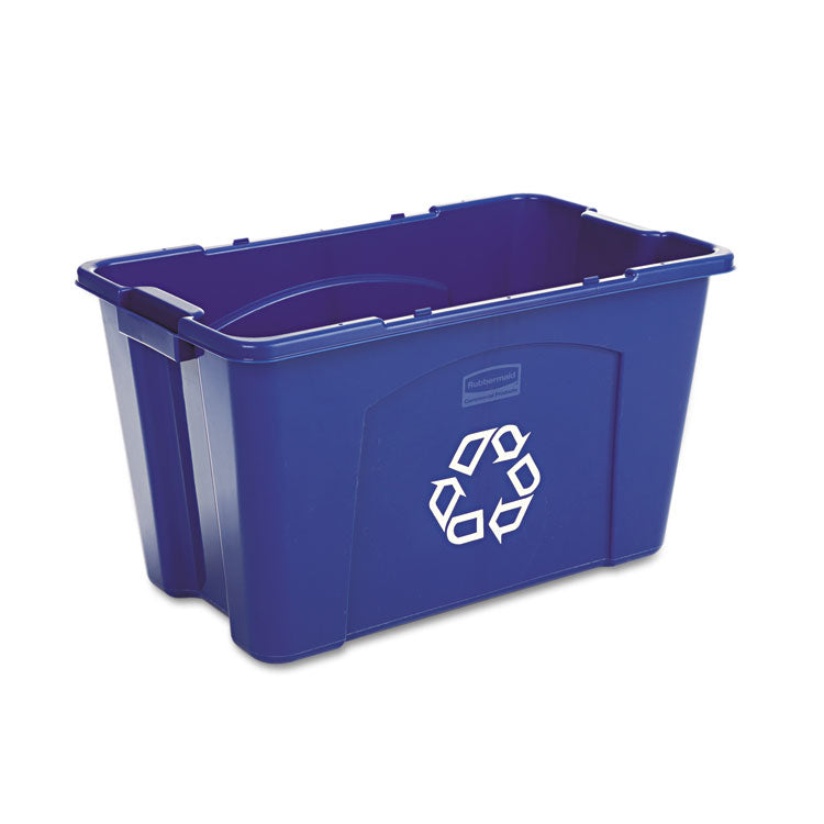 Stacking Recycle Bin, 18 gal, Polyethylene, Blue 1