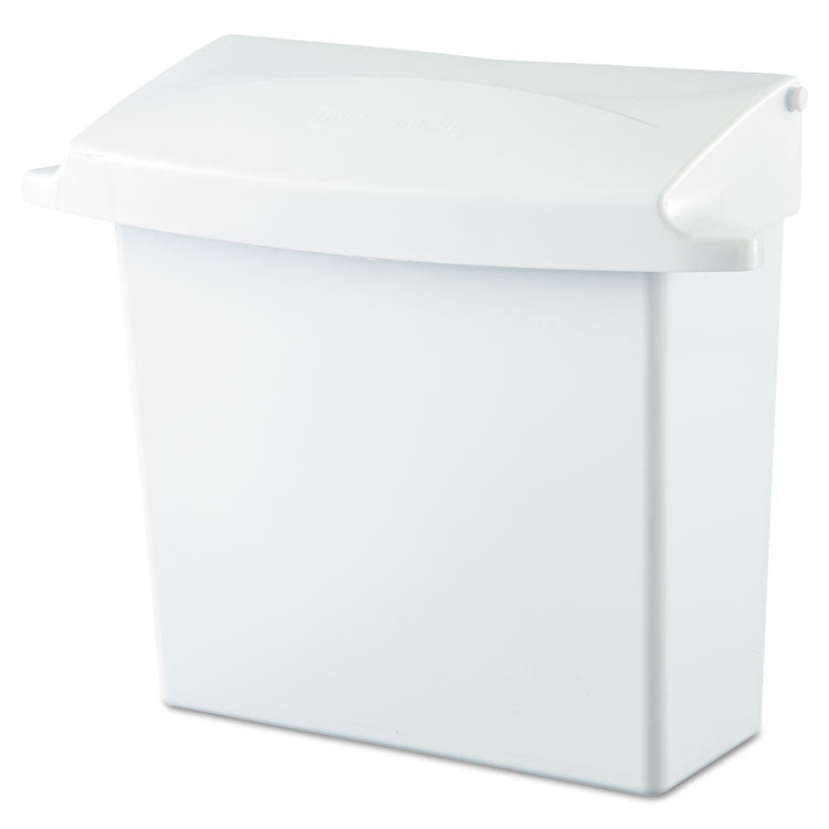 Sanitary Napkin Receptacle with Rigid Liner, Plastic, White 1