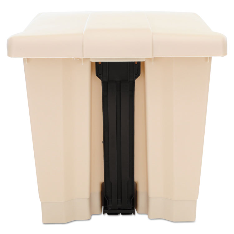 Indoor Utility Step-On Waste Container, 8 gal, Plastic, Beige 3