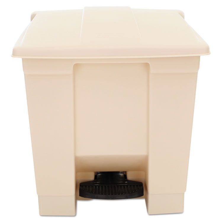 Indoor Utility Step-On Waste Container, 8 gal, Plastic, Beige 1