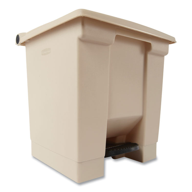 Indoor Utility Step-On Waste Container, 8 gal, Plastic, Beige 6