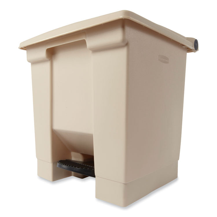 Indoor Utility Step-On Waste Container, 8 gal, Plastic, Beige 5