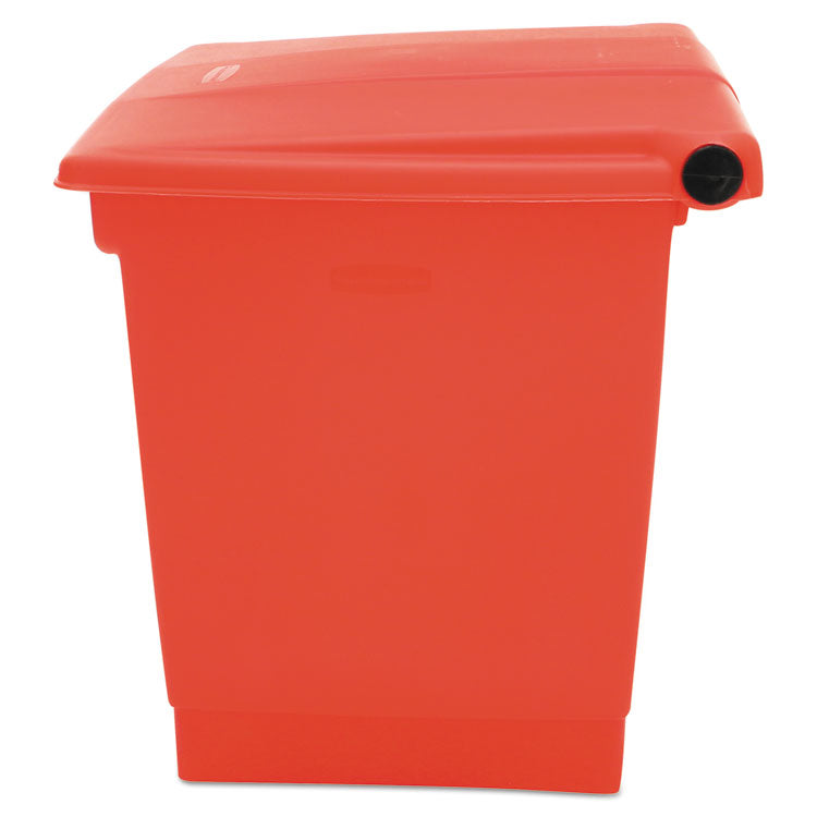 Indoor Utility Step-On Waste Container, 8 gal, Plastic, Red 2