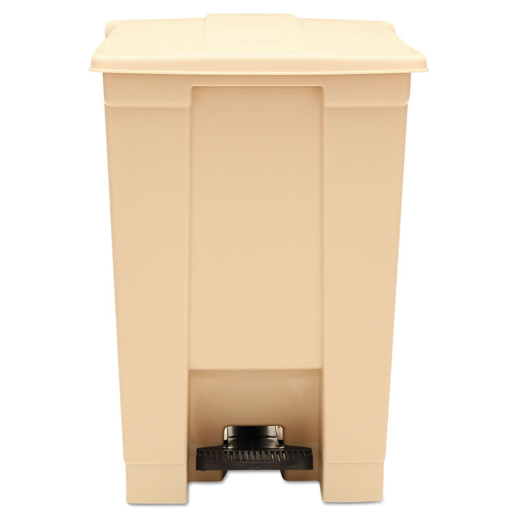 Indoor Utility Step-On Waste Container, 12 gal, Plastic, Beige 1