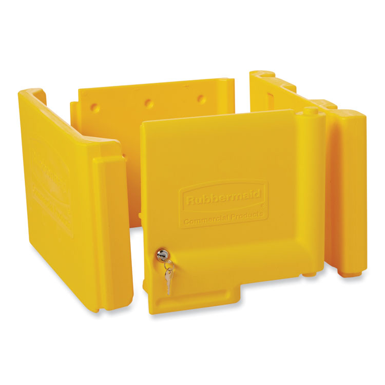 Locking Cabinet, For Rubbermaid Commercial Cleaning Carts, Yellow 4