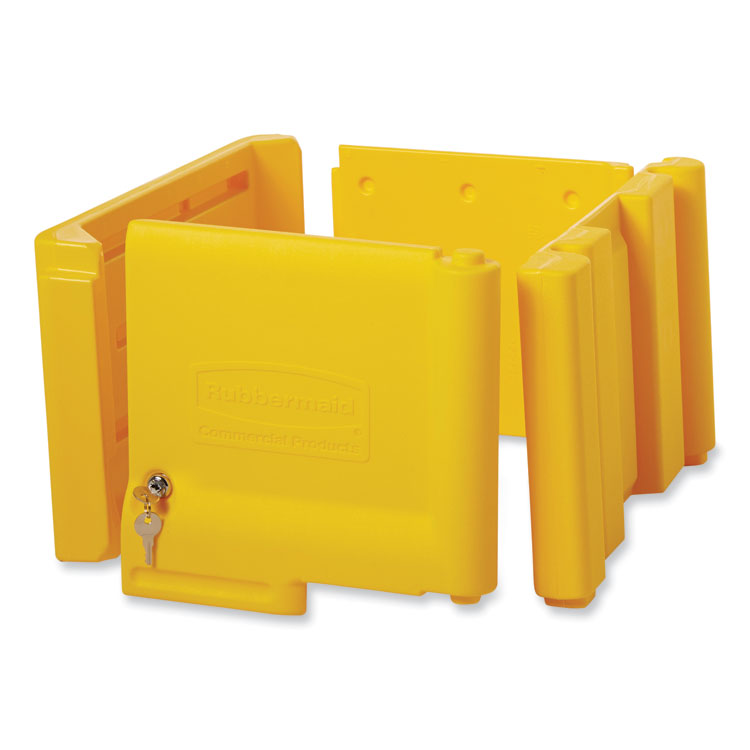 Locking Cabinet, For Rubbermaid Commercial Cleaning Carts, Yellow 5