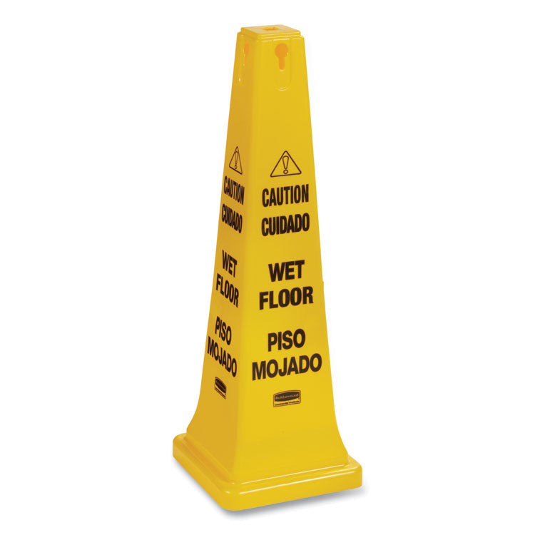 Multilingual Wet Floor Safety Cone, 12.25 X 12.25 X 36 2