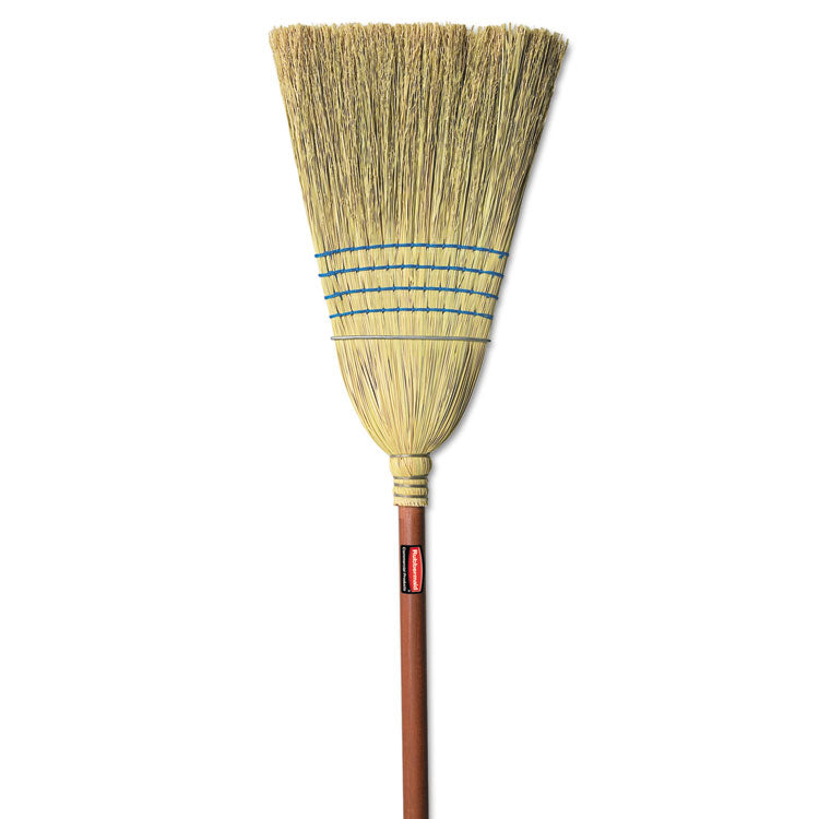 Corn-Fill Broom, Corn Fiber Bristles, 38" Overall Length, Blue 1