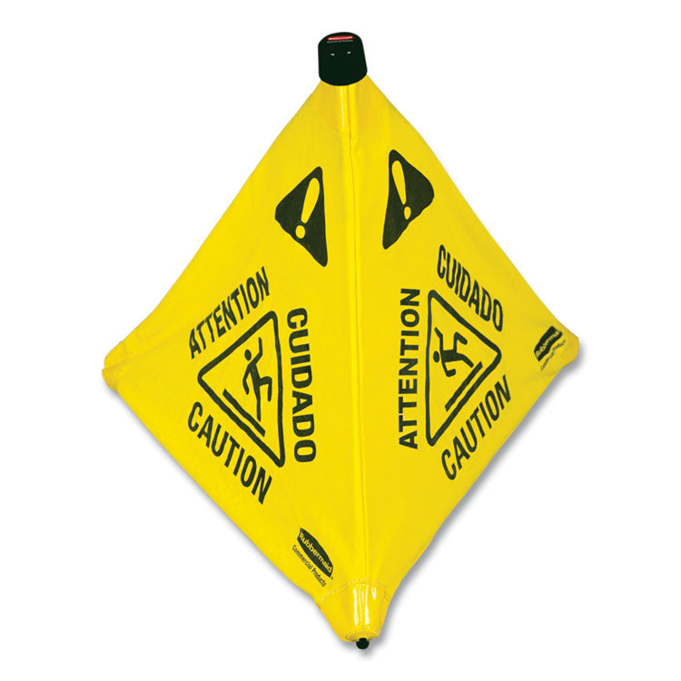 Multilingual Pop-Up Wet Floor Safety Cone, 21 X 21 X 30, Yellow 4