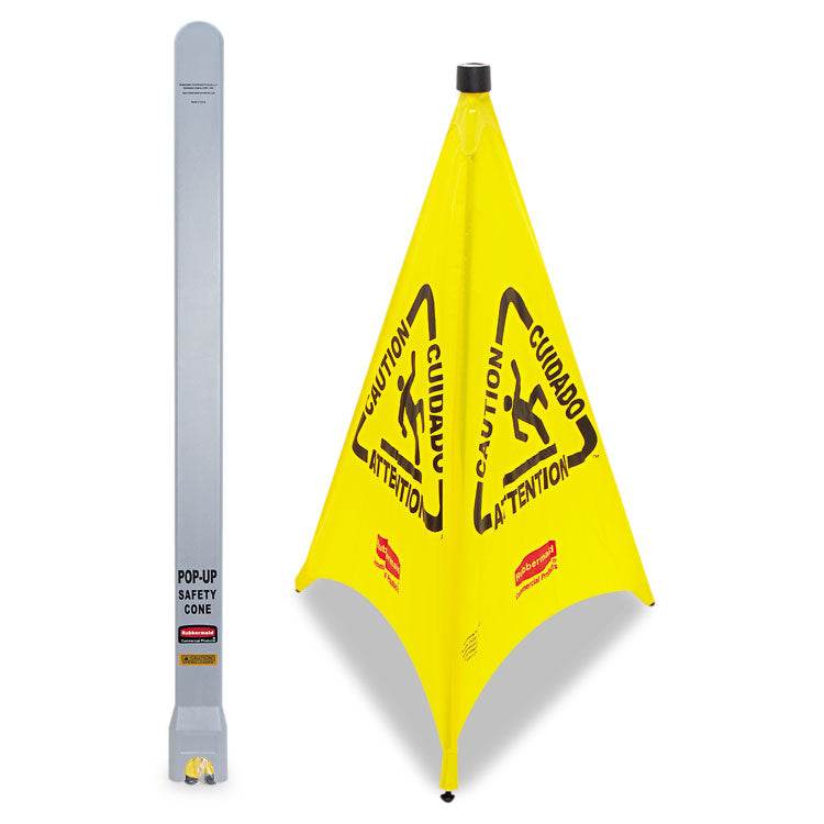 Multilingual Pop-Up Wet Floor Safety Cone, 21 X 21 X 30, Yellow 2