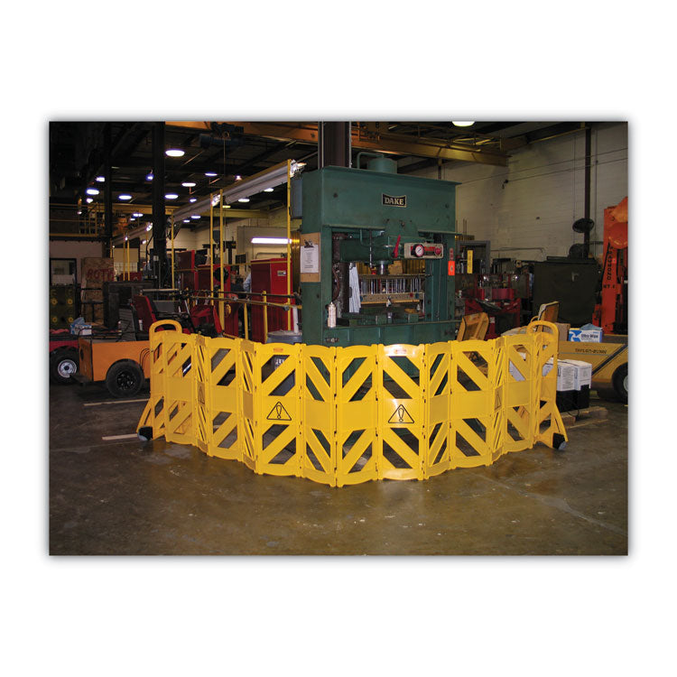 Portable Mobile Safety Barrier, Plastic, 13 ft x 40", Yellow 7