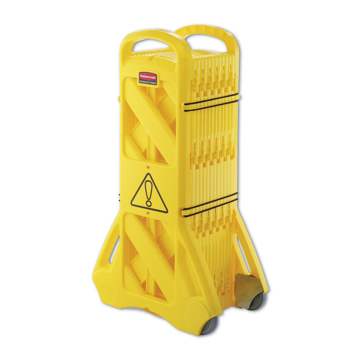 Portable Mobile Safety Barrier, Plastic, 13 ft x 40", Yellow 2