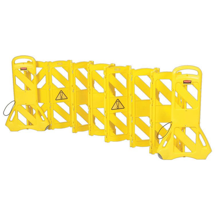 Portable Mobile Safety Barrier, Plastic, 13 ft x 40", Yellow 3