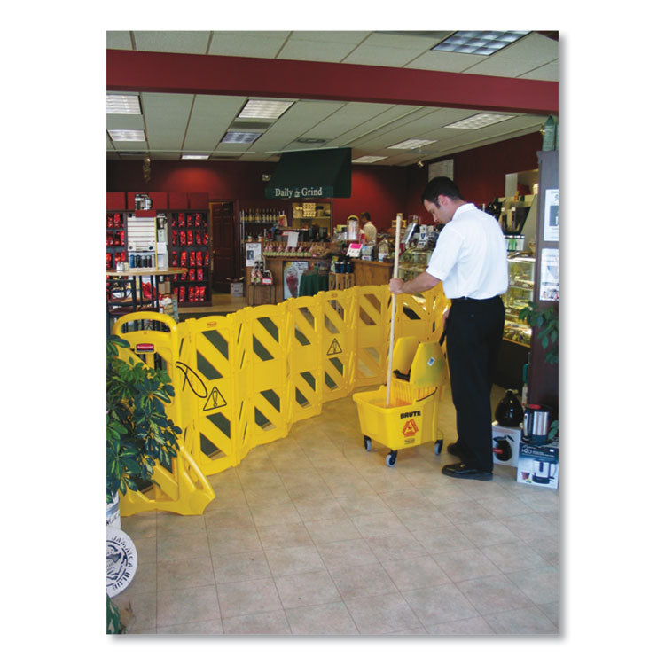 Portable Mobile Safety Barrier, Plastic, 13 ft x 40", Yellow 4