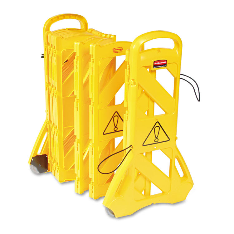 Portable Mobile Safety Barrier, Plastic, 13 ft x 40", Yellow 1