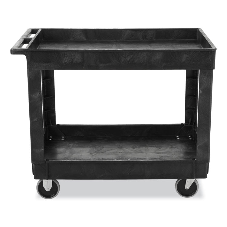 Service/Utility Carts, Plastic, 2 Shelves, 500 lb Capacity, 24" x 40" x 31.25", Black 4