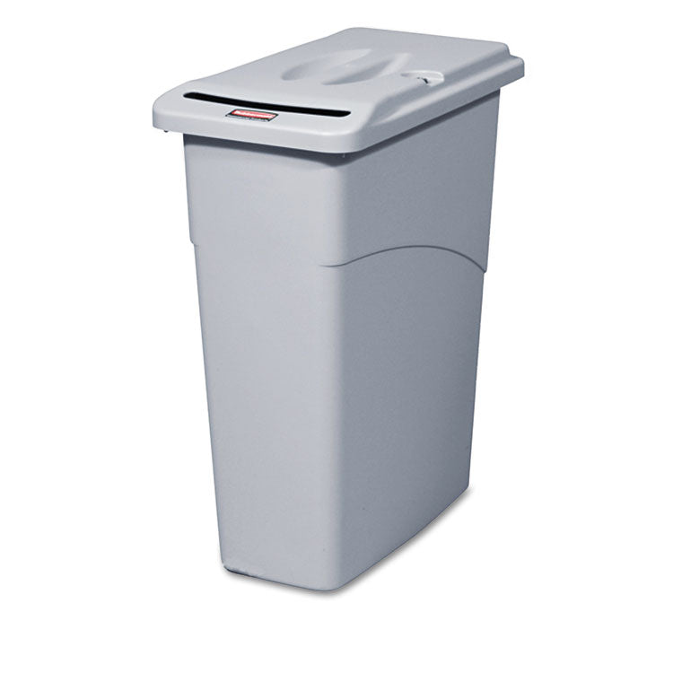 Slim Jim Confidential Document Waste Receptacle with Lid, 23 gal, Light Gray 1