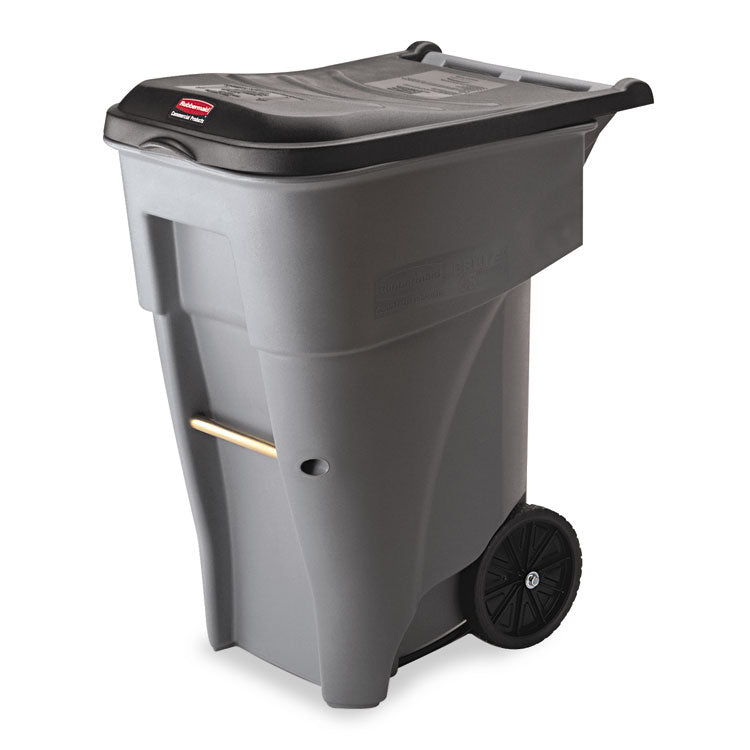 Brute Roll-Out Heavy-Duty Container, 65 gal, Polyethylene, Gray 1