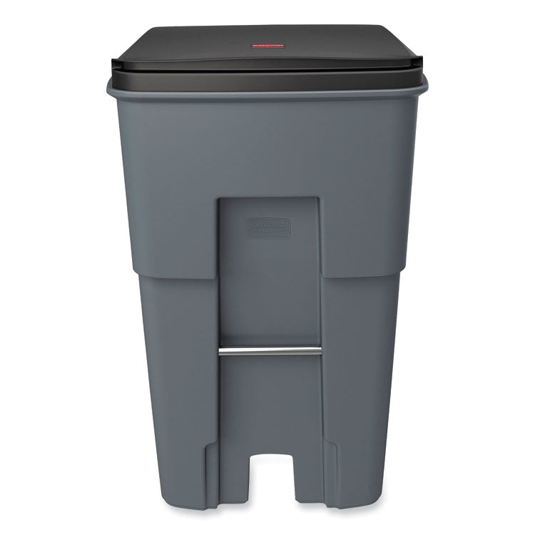 Brute Roll-Out Heavy-Duty Container, 95 gal, Polyethylene, Gray 4