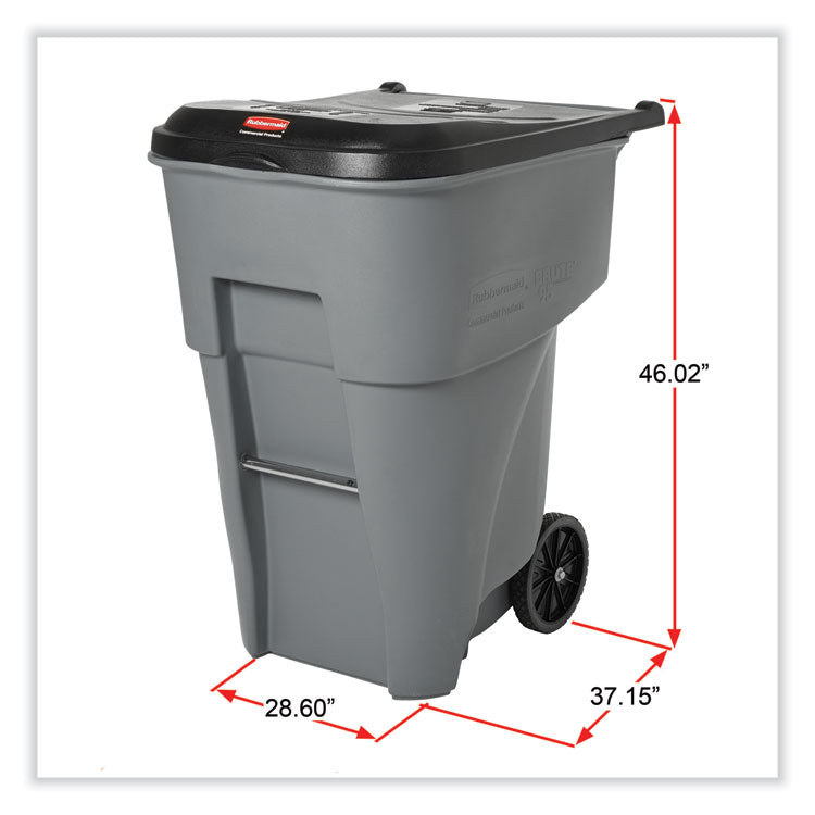 Brute Roll-Out Heavy-Duty Container, 95 gal, Polyethylene, Gray 3