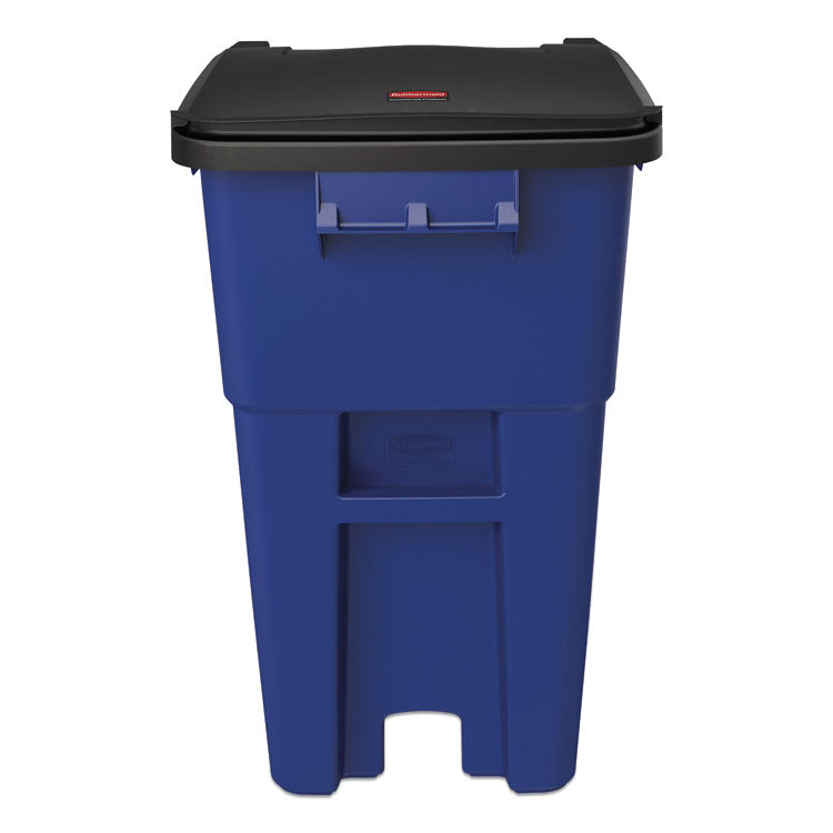 Square Brute Rollout Container, 50 gal, Molded Plastic, Blue 2