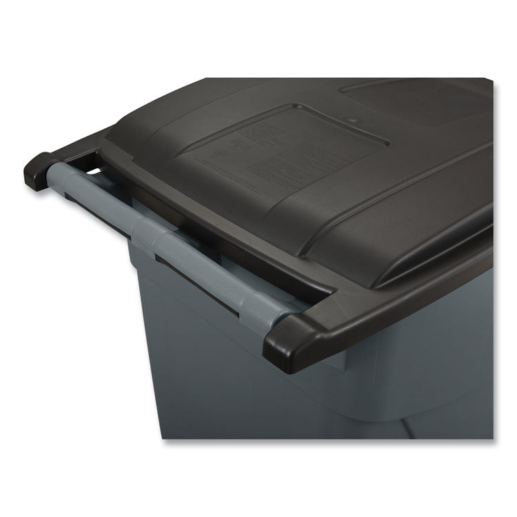 Square Brute Rollout Container, 50 gal, Molded Plastic, Gray 5