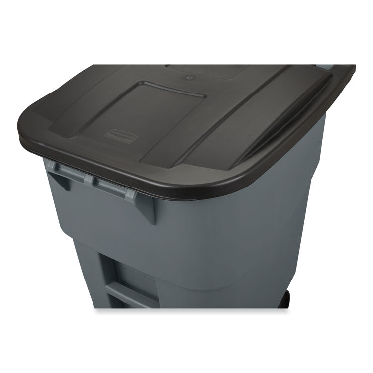 Square Brute Rollout Container, 50 gal, Molded Plastic, Gray 6