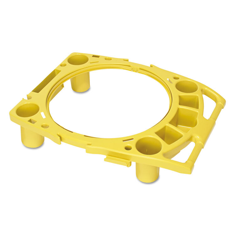 BRUTE Standard Brute Rim Caddy, Four Compartments, Fits 32.5" Diameter Cans, 26.5 x 6.75, Yellow 1