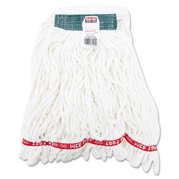 Web Foot Shrinkless Looped-End Wet Mop Head, Cotton/synthetic, Medium, White, 6/carton 1