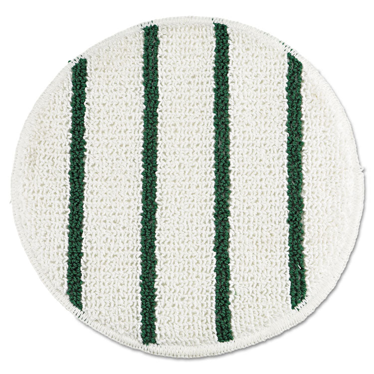 Low Profile Scrub-Strip Carpet Bonnet, 19" Diameter, White/green 1