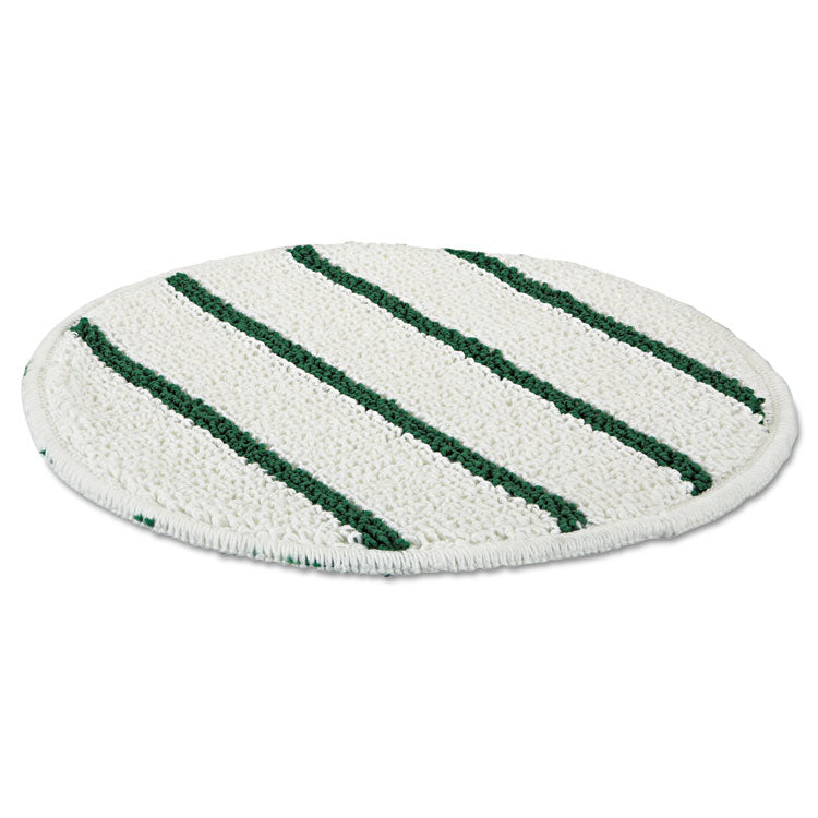 Low Profile Scrub-Strip Carpet Bonnet, 19" Diameter, White/green 2