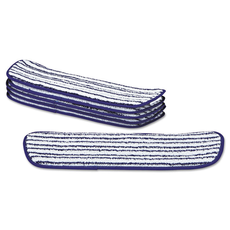 Microfiber Finish Pad, 18 x 5.5, Blue/White, 6/Box 2