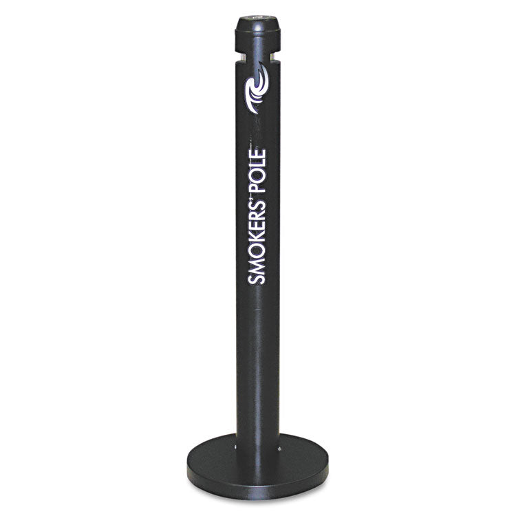 Smoker's Pole, Round, Steel, 0.9 gal, 4 dia x 41h, Black 1