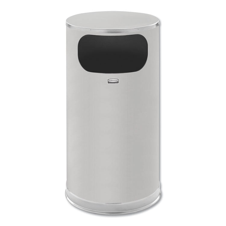 European and Metallic Series Waste Receptacle with Large Side Opening, 12 gal, Steel, Satin Stainless 1