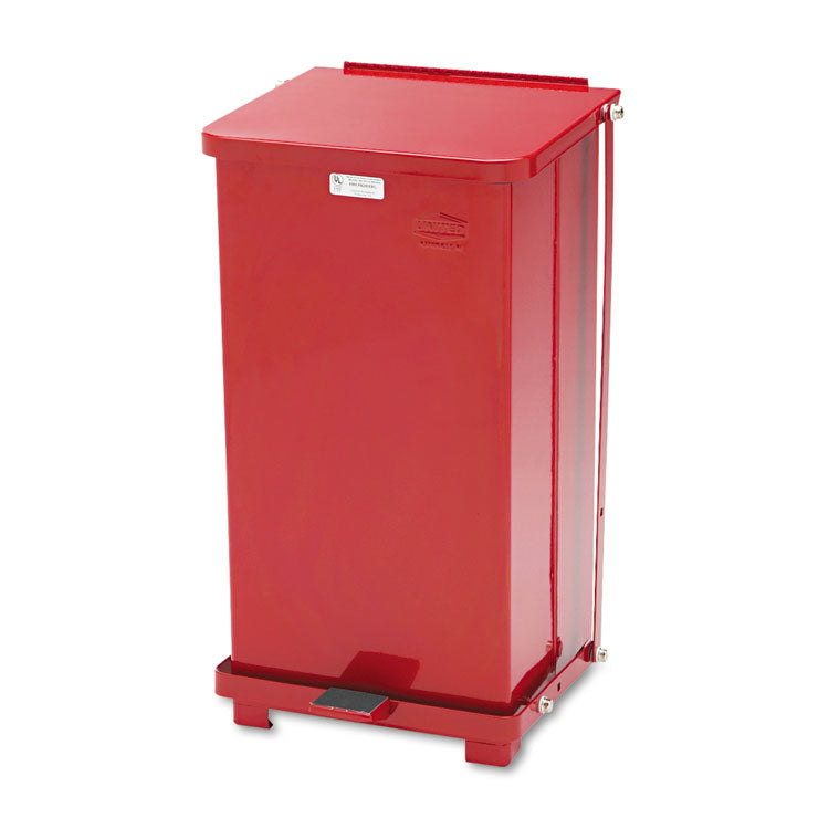 Defenders Heavy-Duty Steel Step Can, 6.5 gal, Steel, Red 1